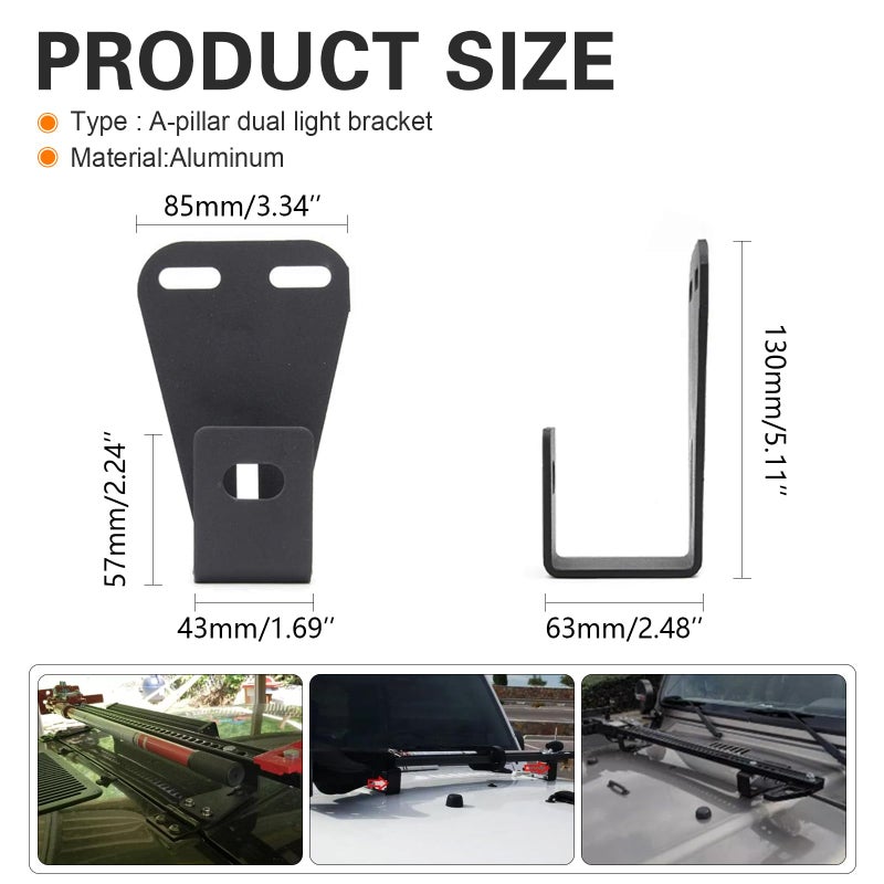 SKTYANTS High Lift Jack Mount Hood Brackets Lockable Mounting Compatible with Wrangler CJ 1944-1986/TJ 1997-2006/ YJ 1987-1995 Black 1 Pair - Image 5
